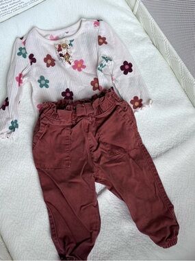 Garanimals Rusty Rose Paperbag Waist Joggers